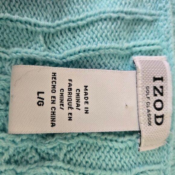 IZOD Cotton Blend Cardigan Blue Button-Up Women's Sweater Size Large - Picture 7 of 10